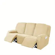 8-Piece Set of Elastic Velvet Couch Covers for 3 Cushions