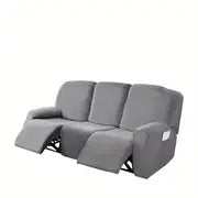8-Piece Set of Elastic Velvet Couch Covers for 3 Cushions