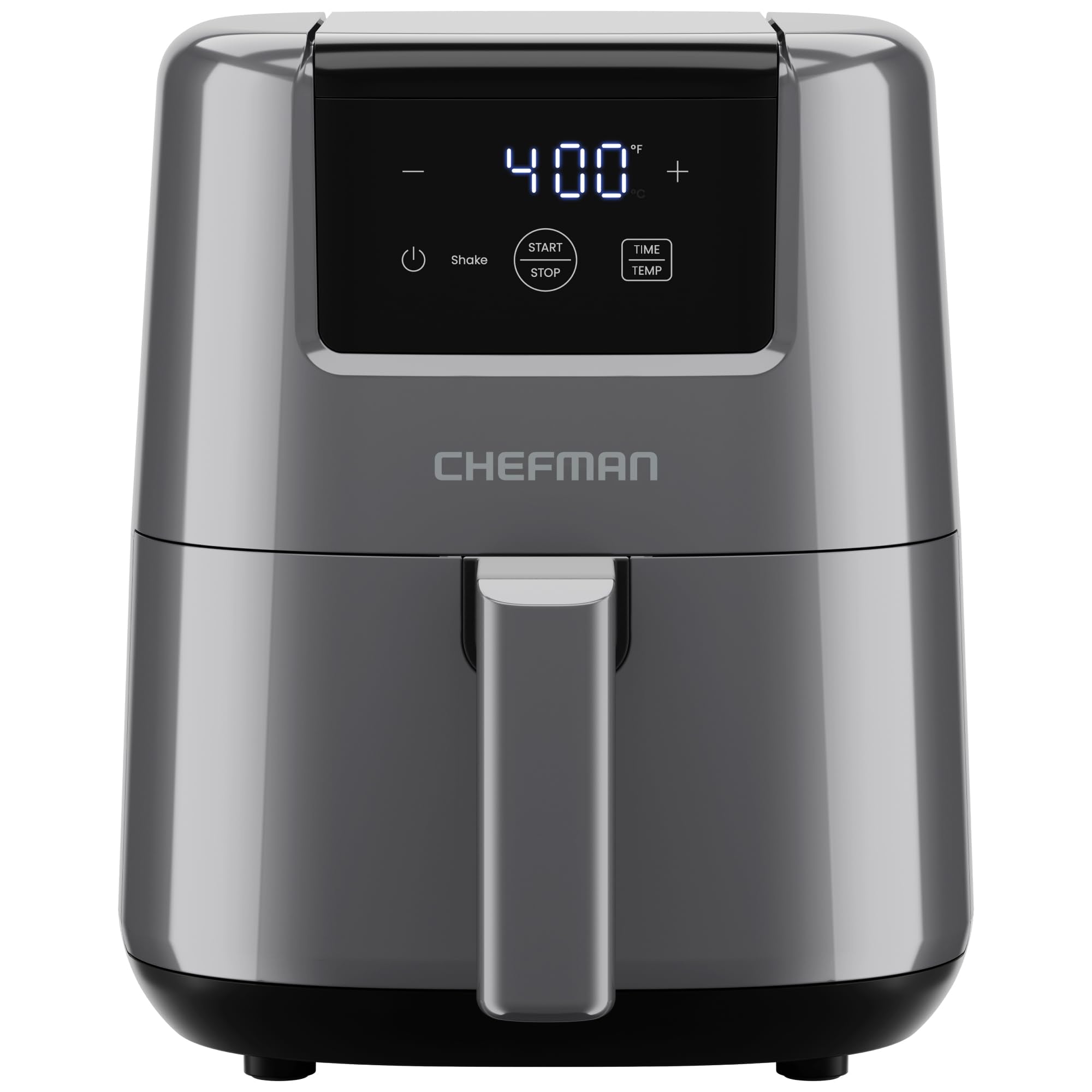 CHEFMAN 2 Qt Mini Air Fryer – Digital Space-Saving Compact Air Fryer with Nonstick and Dishwasher Safe Basket Quick & Easy Meals in Minutes Features Digital Timer and Shake Reminder – Grey