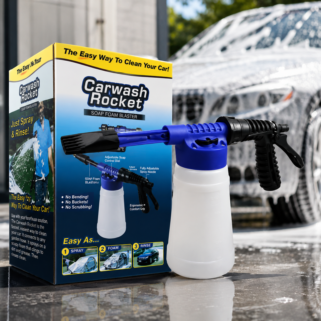 🚗 FoamJet Pro™ – Pistol Profesional de Spumă sub Presiune ⭐