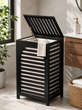 Premium Bamboo Laundry Hamper with Lid – 85L Clothes Basket