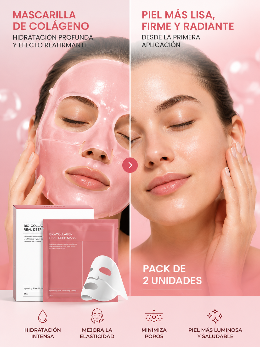 ⭐ Pachet cu 2 Măști Faciale cu Colagen