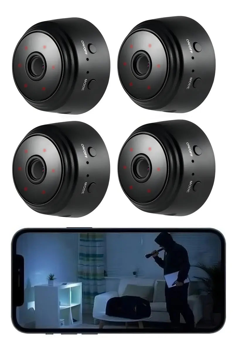 Pachet 4 Camere de Supraveghere Inteligente WiFi HD 1080P cu Vedere Nocturnă
