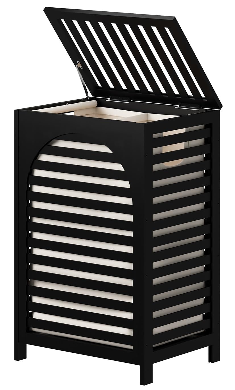 Premium Bamboo Laundry Hamper with Lid – 85L Clothes Basket