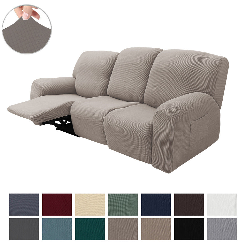8-Piece Set of Elastic Velvet Couch Covers for 3 Cushions
