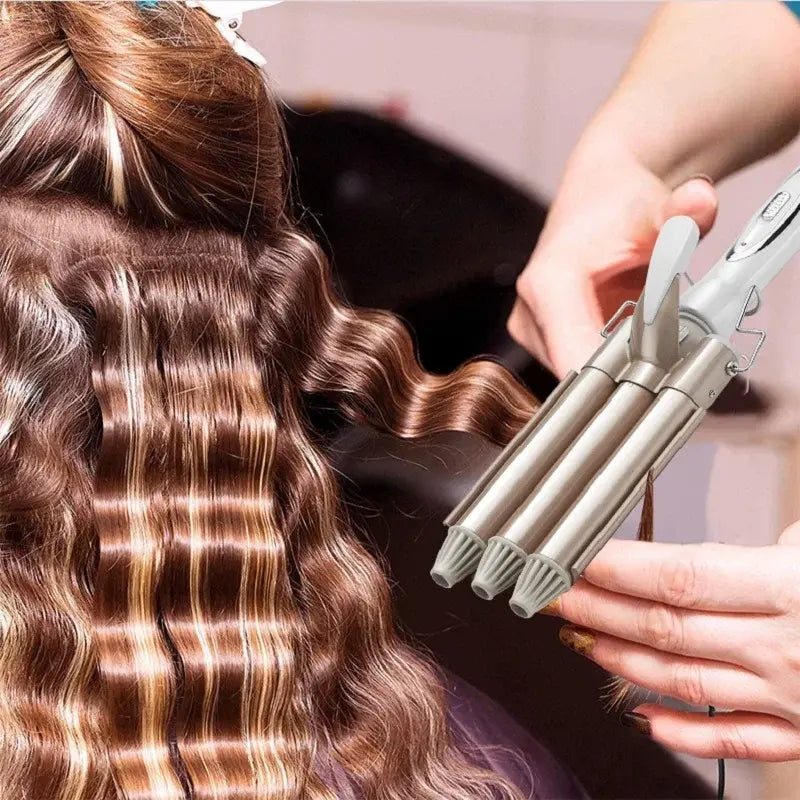 ✨ Ondulator Triplu Wave Pro pentru Păr